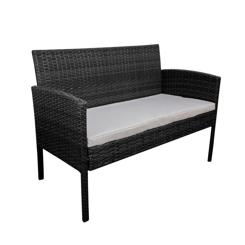 Cargue la imagen en el visor de la galería, Sala para Exterior e Interior de Rattan Color Negro IVORY-SNN