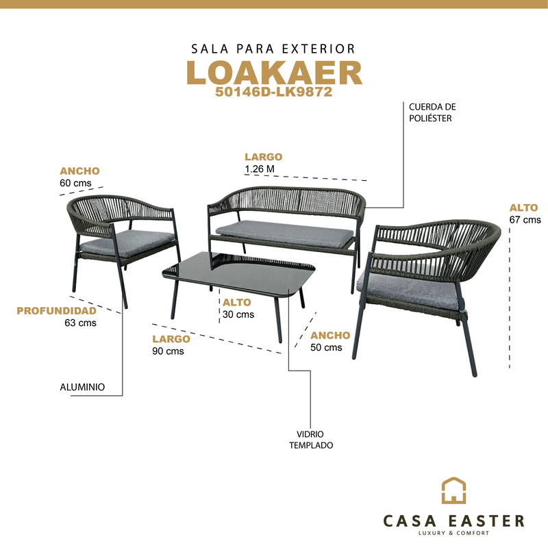 Load image into Gallery viewer, Sala para interior y exterior color Verde Loakaer 50146D-LK9872 CasaEaster