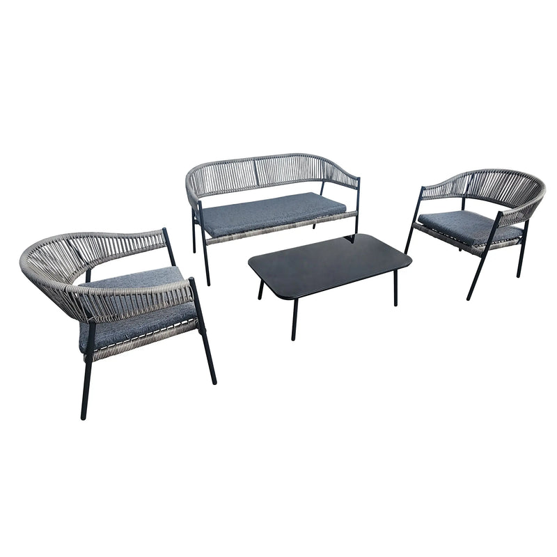Cargue la imagen en el visor de la galería, Sala para interior y exterior de PE Rattan color gris AVIVIA 50146D-AV22445 CasaEaster