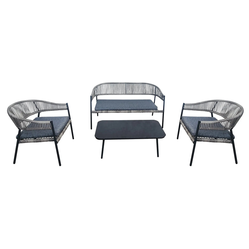Cargue la imagen en el visor de la galería, Sala para interior y exterior de PE Rattan color gris AVIVIA 50146D-AV22445 CasaEaster