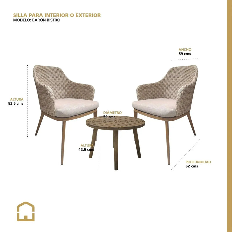 Cargue la imagen en el visor de la galería, Set para Exterior e Interior BARON+ MESA VITA BISTRO-8208993596