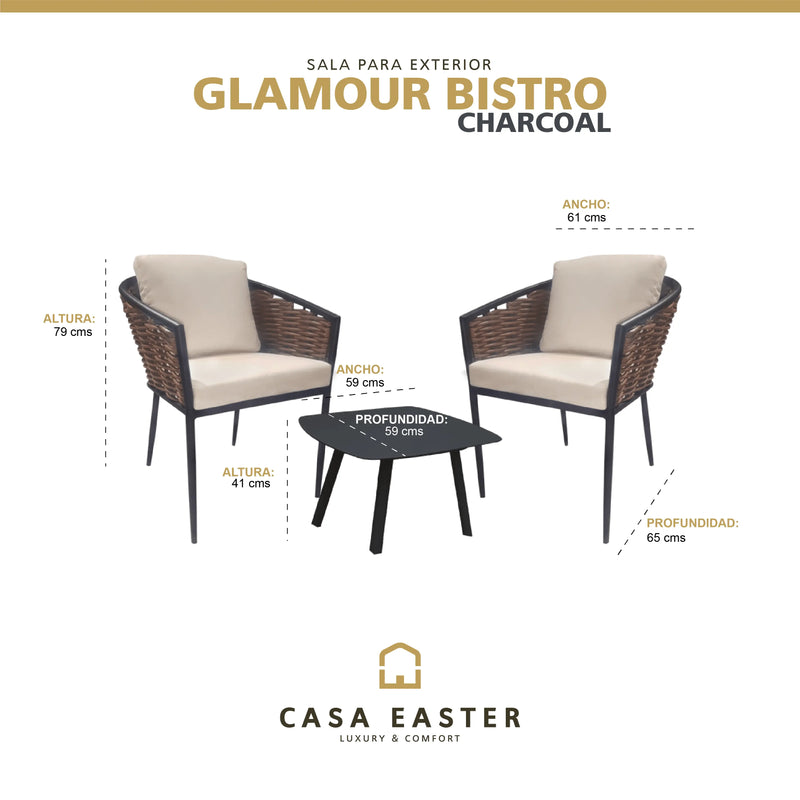 Cargue la imagen en el visor de la galería, Set para Exterior e Interior Color Carbon GLAMOUR BISTRO-4308203836