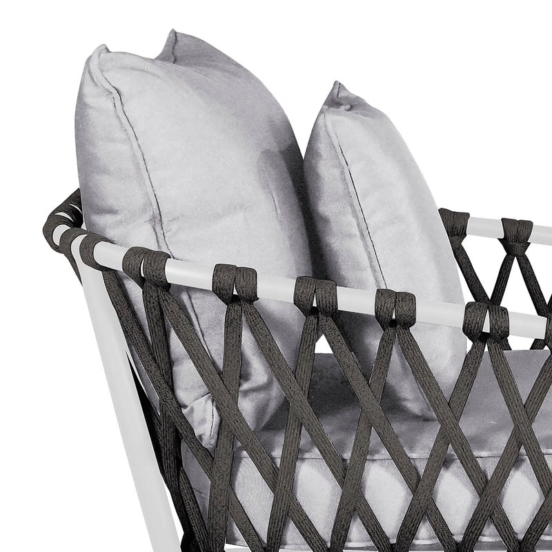 Load image into Gallery viewer, Sala para Exterior e Interior de Aluminio Color Blanco con Negro BELINAS-10095
