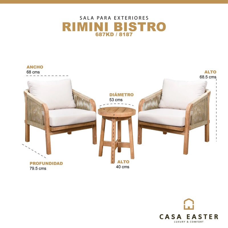 Cargue la imagen en el visor de la galería, Set  para Exterior e Interior de Madera Acacia Color Blanco RIMINI BISTRO-9026690364 CasaEaster