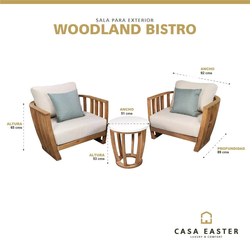 Cargue la imagen en el visor de la galería, Set para Exterior e Interior de Madera Acacia WOODLAND BISTRO-3893360956