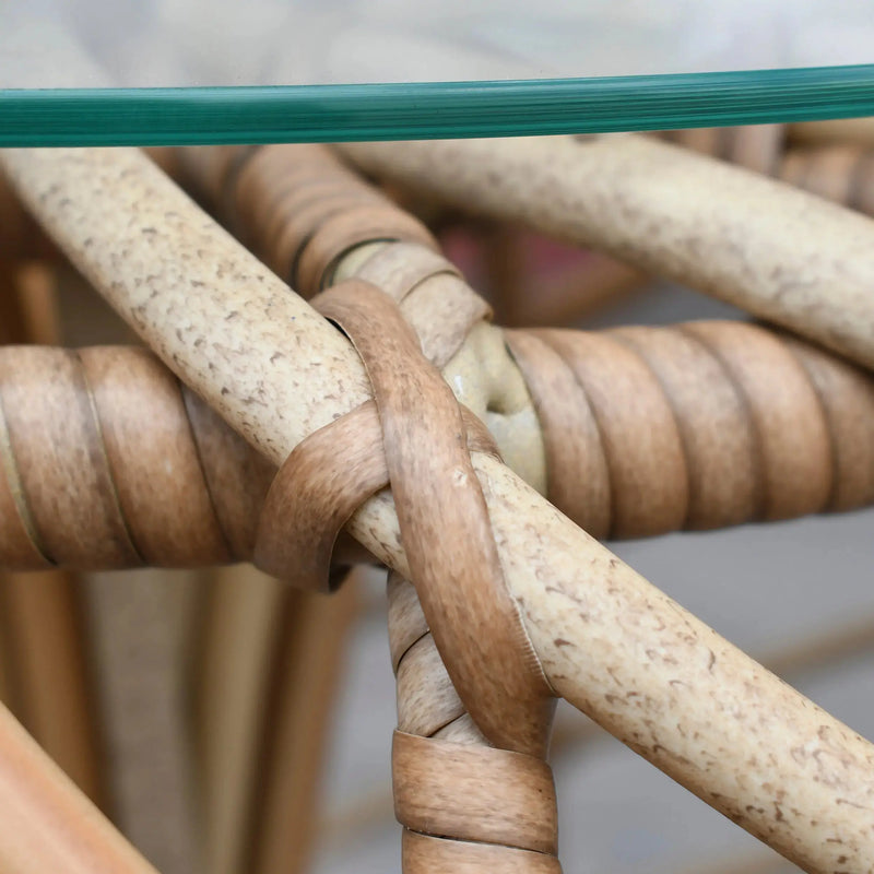 Cargue la imagen en el visor de la galería, Set para Exterior e Interior de Rattan Color Natural NIAH BISTRO-NIAH03BIS