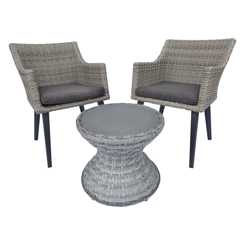 Cargue la imagen en el visor de la galería, SET BISTRO MESA RAMON + 2 SILLAS BORDOUX GRIS