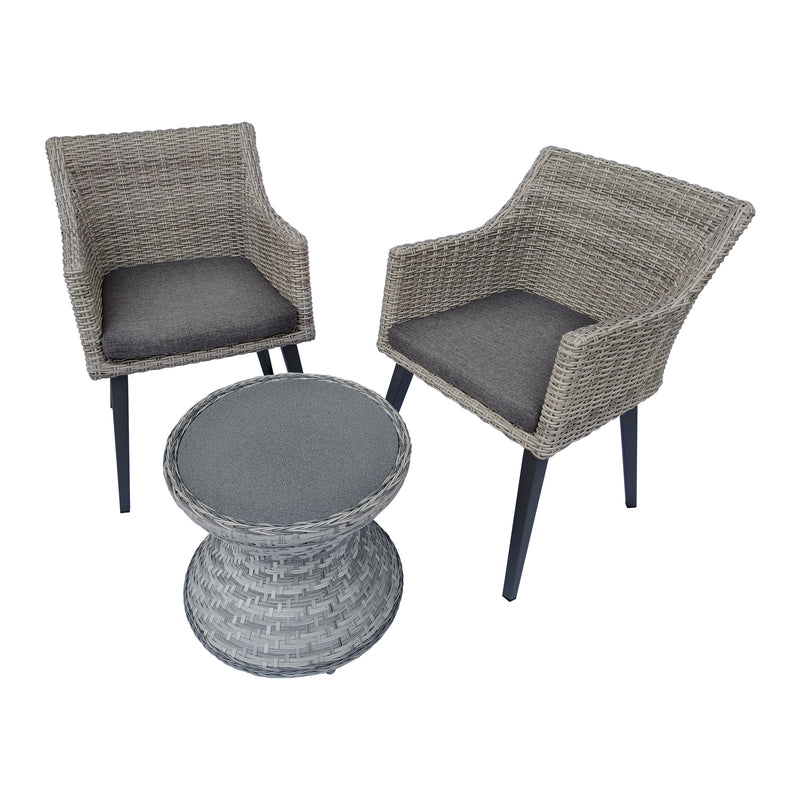 Cargue la imagen en el visor de la galería, SET BISTRO MESA RAMON + 2 SILLAS BORDOUX GRIS