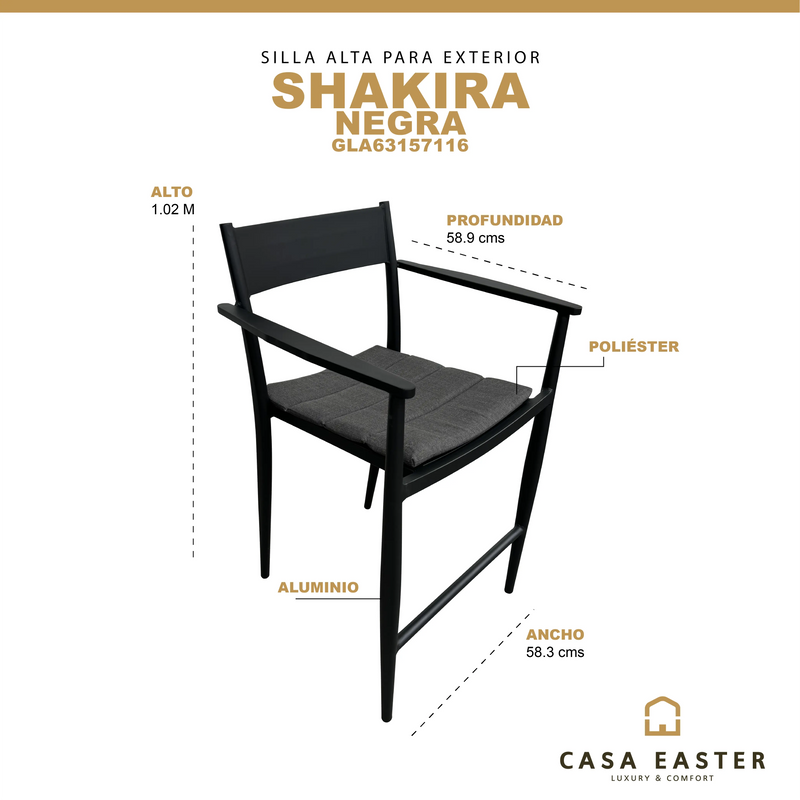 Cargue la imagen en el visor de la galería, Sila Alta de Bar de Aluminio- Shakira - GLA63157116 CasaEaster