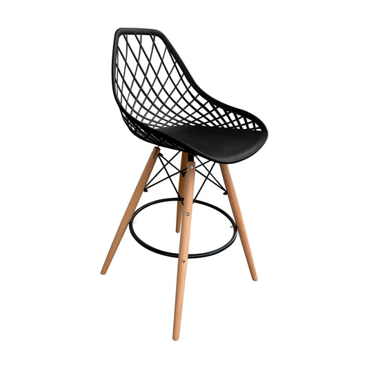 Silla Alta de Barra para Interior  Color Negro MERIDA-94016900-04-NE CasaEaster