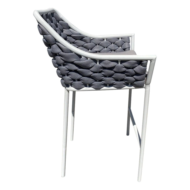 Cargue la imagen en el visor de la galería, Silla Alta de Lazo para Exterior e Interior Color Blanco WILLIAM-EQ2801 CasaEaster