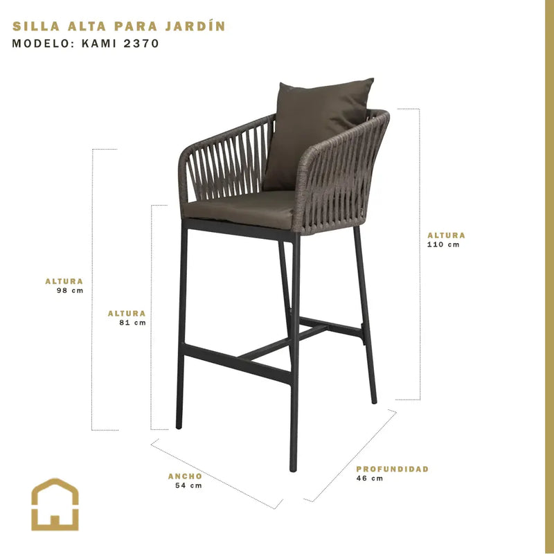 Cargue la imagen en el visor de la galería, Silla Alta de Lazo para Exterior e Interior Color Verde KAMI- 2370 CasaEaster