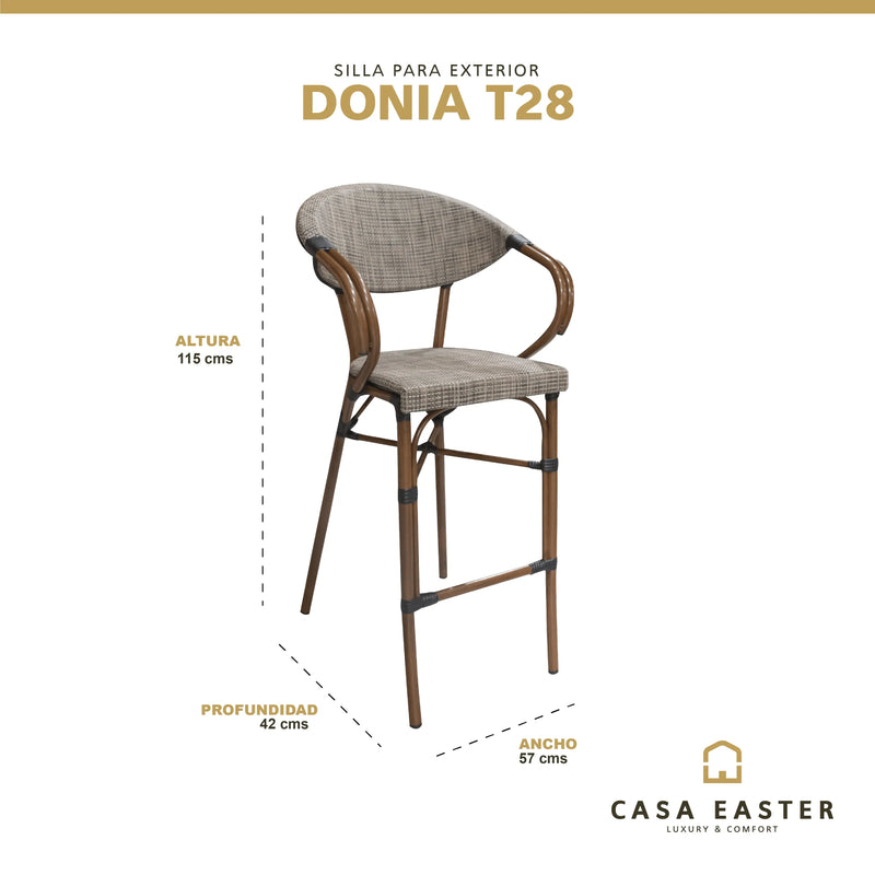 Cargue la imagen en el visor de la galería, Silla Alta de Textileno para Exterior e Interior Color Beige DONIA -T28