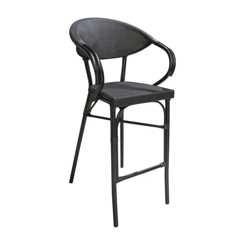 Cargue la imagen en el visor de la galería, Silla Alta de Textileno para Exterior e Interior Color Negro DONIA-T26