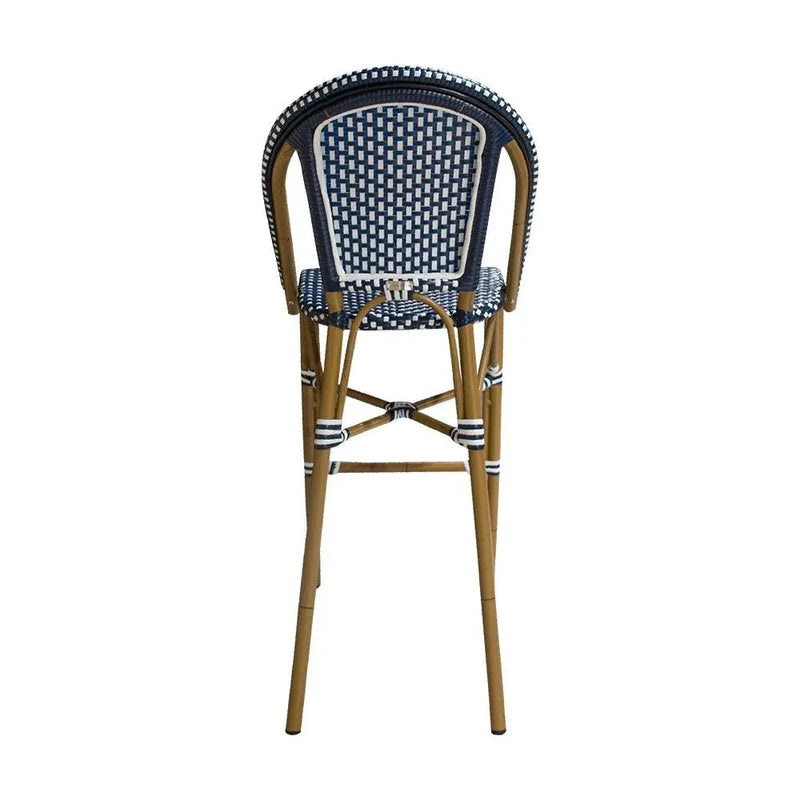 Cargue la imagen en el visor de la galería, Silla Alta para Exterior e Interior De Rattan Color Azul LARO-B42