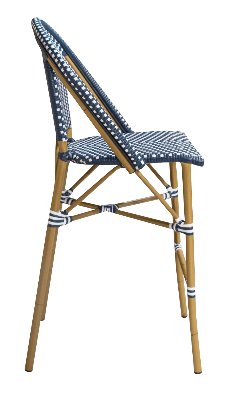 Cargue la imagen en el visor de la galería, Silla Alta para Exterior e Interior De Rattan Color Azul LARO-B42