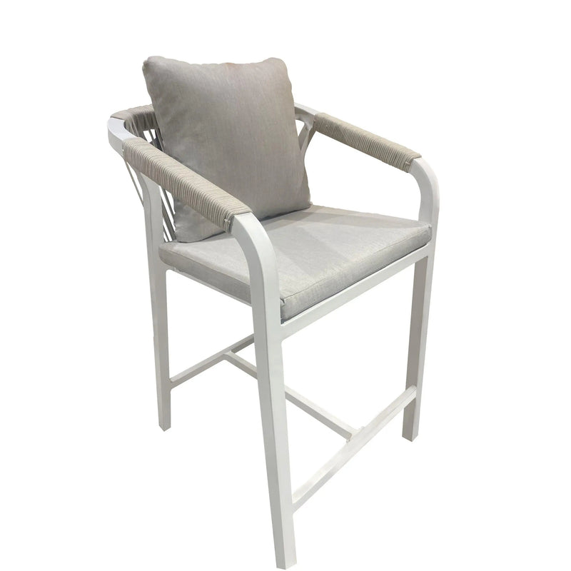 Cargue la imagen en el visor de la galería, Silla Alta para Exterior e Interior de Aluminio Color Blanco ANCONA- 75704
