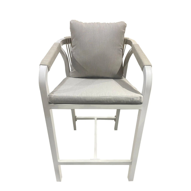 Cargue la imagen en el visor de la galería, Silla Alta para Exterior e Interior de Aluminio Color Blanco ANCONA- 75704