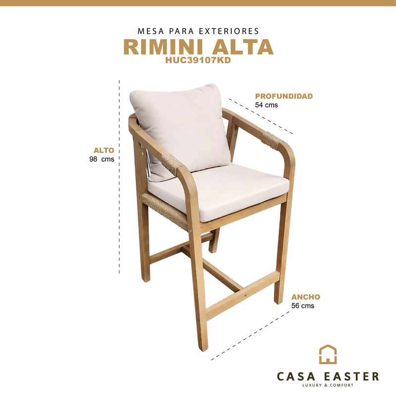 Cargue la imagen en el visor de la galería, Silla Alta para Exterior e Interior de Madera Acacia Color Blanco RIMINI-HUC39107KD