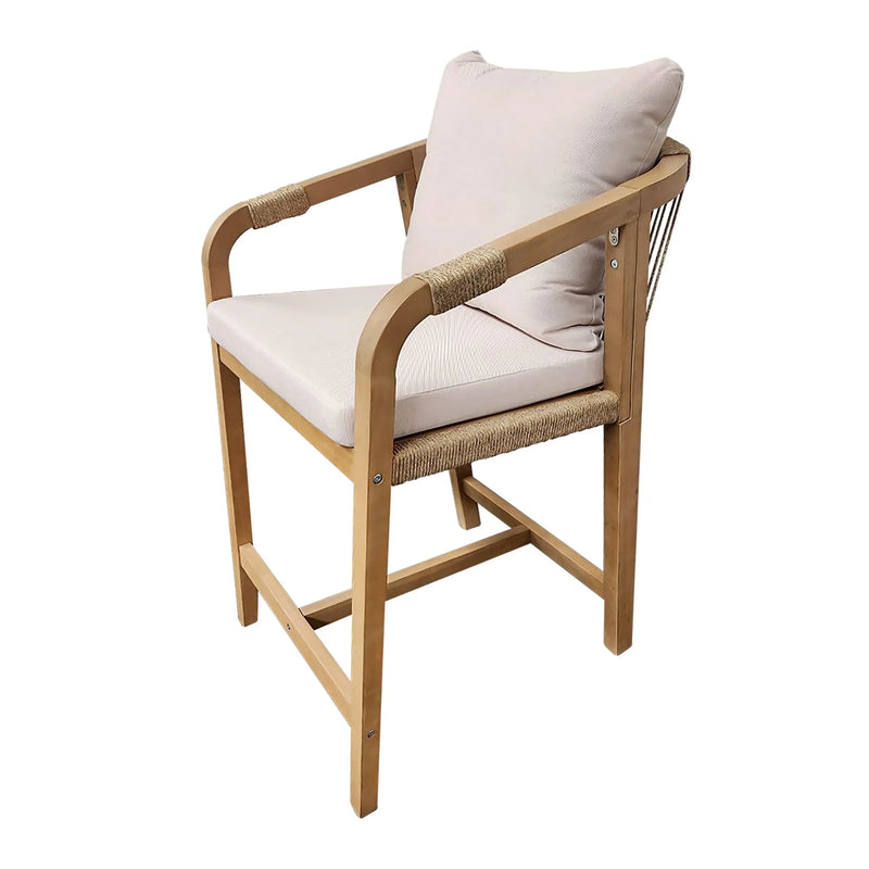 Cargue la imagen en el visor de la galería, Silla Alta para Exterior e Interior de Madera Acacia Color Blanco RIMINI-HUC39107KD