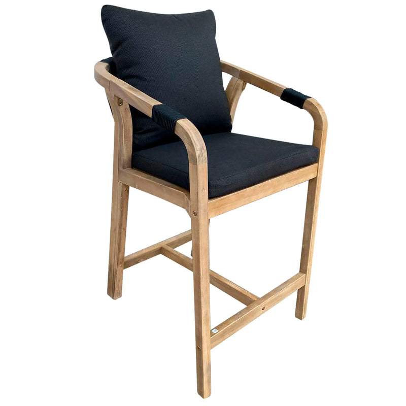 Cargue la imagen en el visor de la galería, Silla Alta para Exterior e Interior de Madera Acacia Color Negro DEHAAN-HUC39590