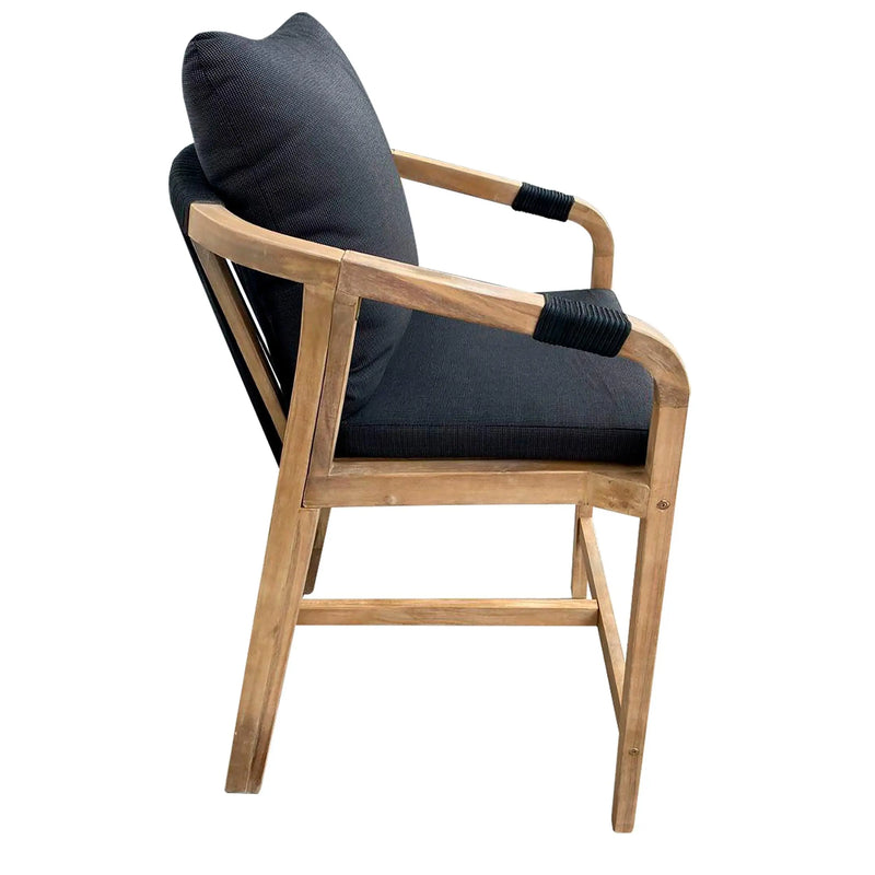 Cargue la imagen en el visor de la galería, Silla Alta para Exterior e Interior de Madera Acacia Color Negro DEHAAN-HUC39590