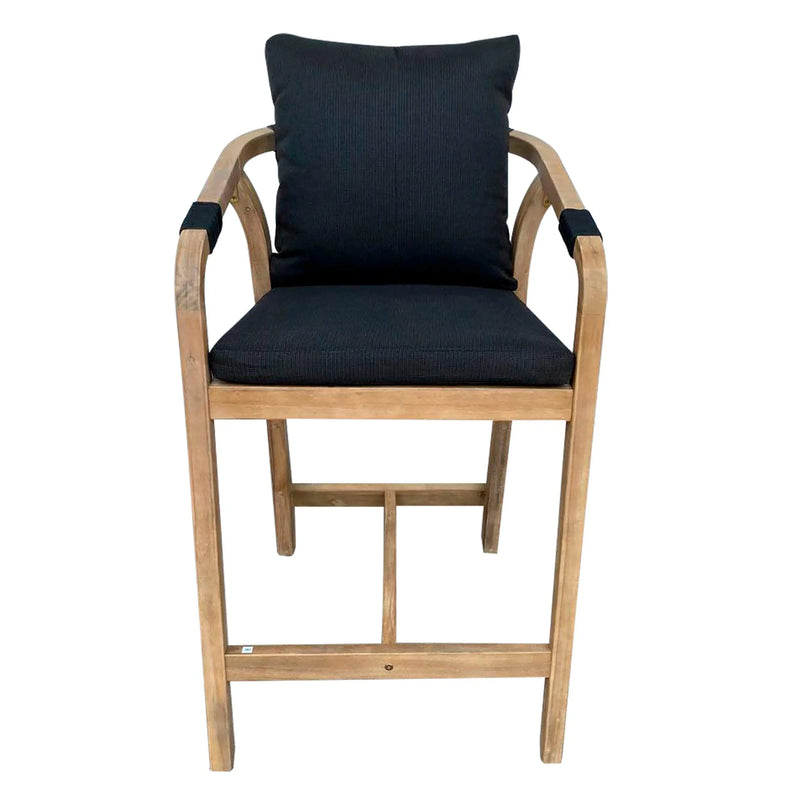 Cargue la imagen en el visor de la galería, Silla Alta para Exterior e Interior de Madera Acacia Color Negro DEHAAN-HUC39590