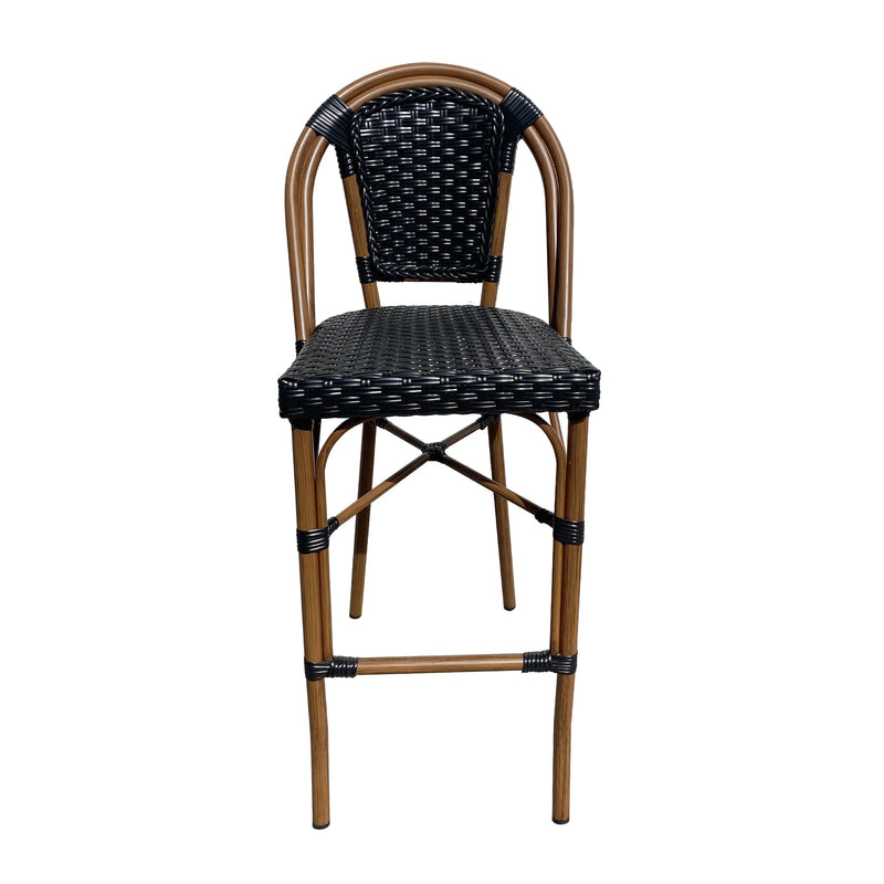 Cargue la imagen en el visor de la galería, Silla Alta para Exterior e Interior de Rattan Color Negra OSESUNA-337760 CasaEaster