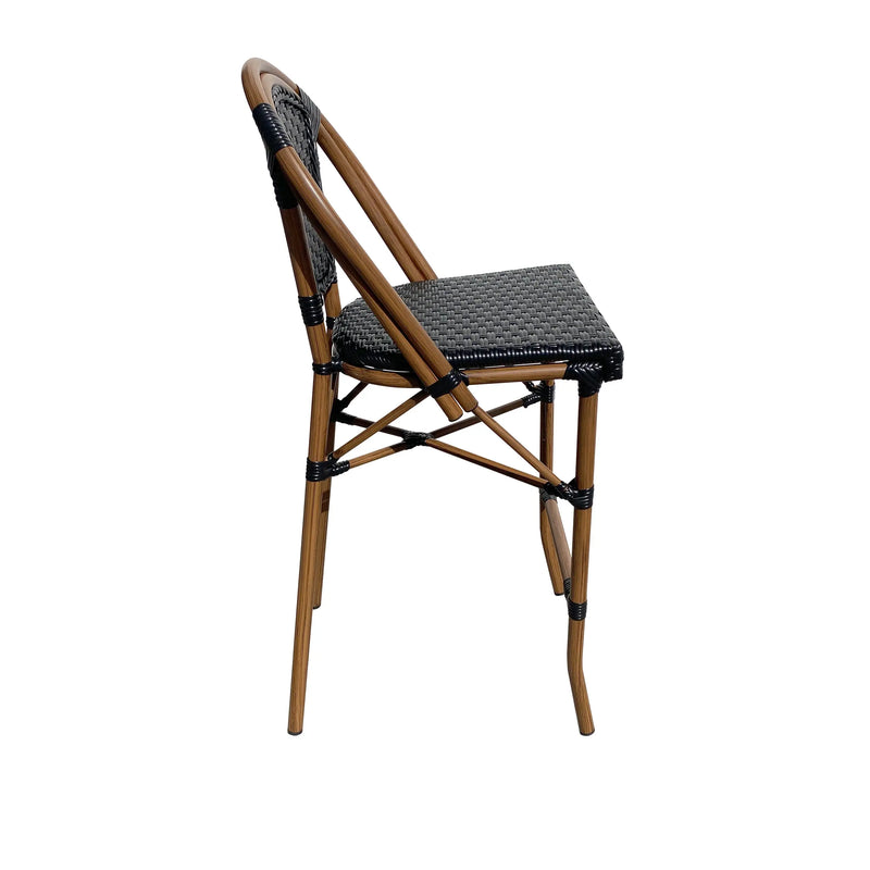 Cargue la imagen en el visor de la galería, Silla Alta para Exterior e Interior de Rattan Color Negra OSESUNA-337760 CasaEaster