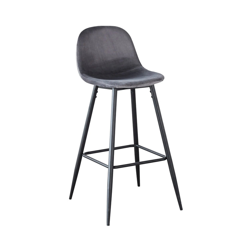 Cargue la imagen en el visor de la galería, Silla Alta para interior exterior, Color Gris Obscuro, BAR SALOMON BA192-BS019 CasaEaster