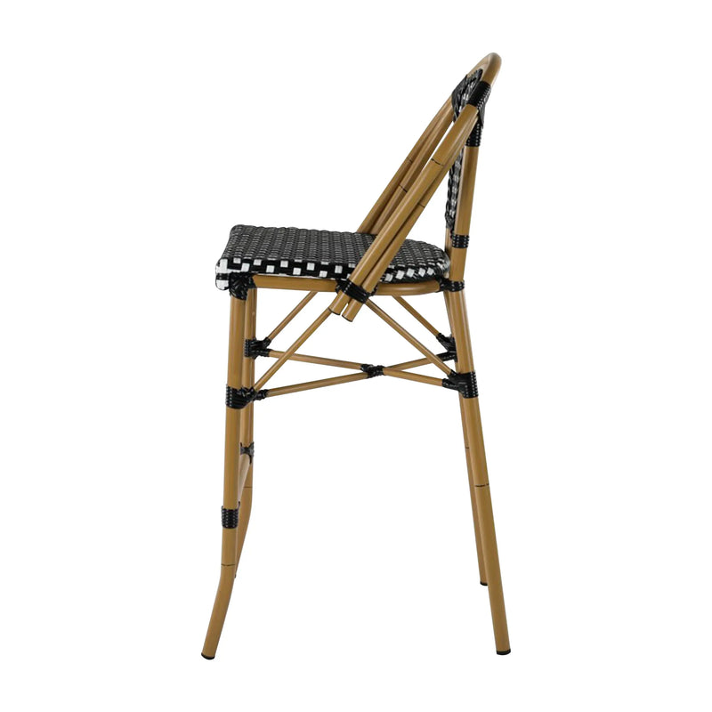 Cargue la imagen en el visor de la galería, Silla Alta para para Exterior e Interior de Rattan Color Negro OSESUNA-337758 CasaEaster