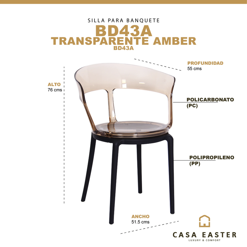 Cargue la imagen en el visor de la galería, Silla BD43A Amber PP - BD43A CasaEaster