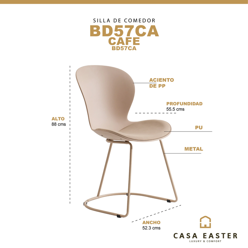 Cargue la imagen en el visor de la galería, Silla BD57CA Camel PP - BD57CA CasaEaster