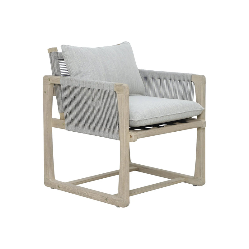 Cargue la imagen en el visor de la galería, Silla Baja entrelasadas con cojin Baker Gris Claro - HUC39869-1 CasaEaster