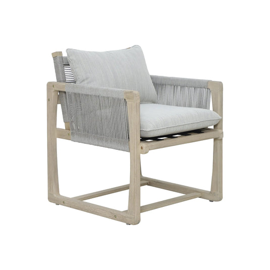 Silla Baja entrelasadas con cojin Baker Gris Claro - HUC39869-1 CasaEaster