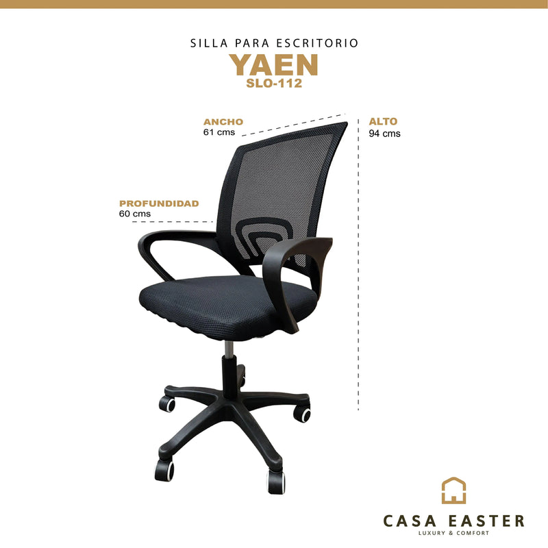 Cargue la imagen en el visor de la galería, Silla De Escritorio para Interior de Aluminio Color Negro YAEN -VAR-SLO-112