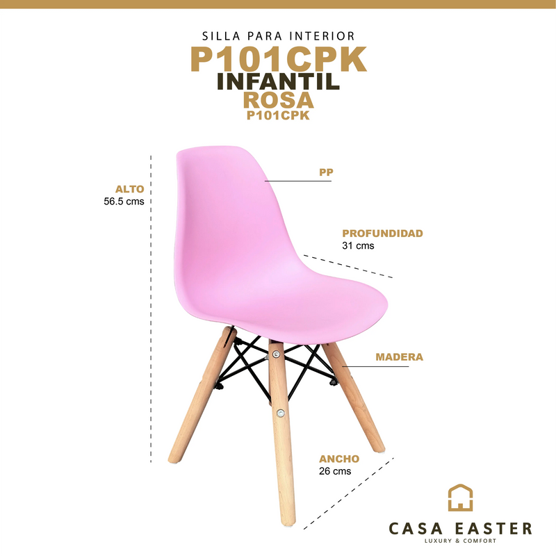Cargue la imagen en el visor de la galería, Silla Infantil de Interior P101CPK Color Rosa - P101CPK CasaEaster