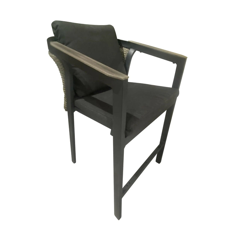 Cargue la imagen en el visor de la galería, Silla Lyne Alta para Exterior e Interior de Aluminio Color Carbon-61543