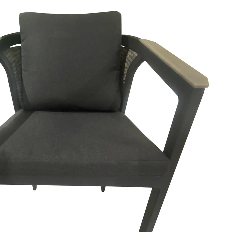 Cargue la imagen en el visor de la galería, Silla Lyne Alta para Exterior e Interior de Aluminio Color Carbon-61543