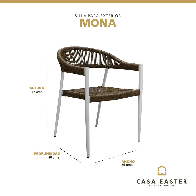 Cargue la imagen en el visor de la galería, Silla Mona 3100 de Lazo para Exterior e Interior Color Cafe MONA 3100-ZF3100