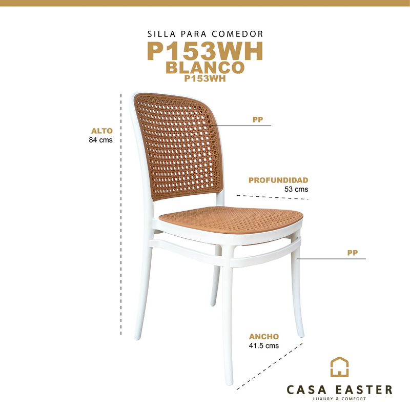 Cargue la imagen en el visor de la galería, Silla P153WH patas Color Blancas & Natural - P153WH CasaEaster