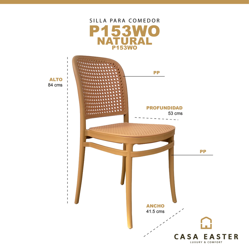 Cargue la imagen en el visor de la galería, Silla P153WO Color Madera - P153WO CasaEaster
