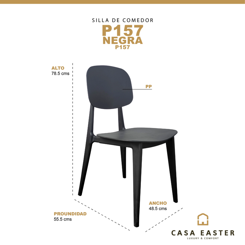 Cargue la imagen en el visor de la galería, Silla P157 Color Negra - P157 CasaEaster