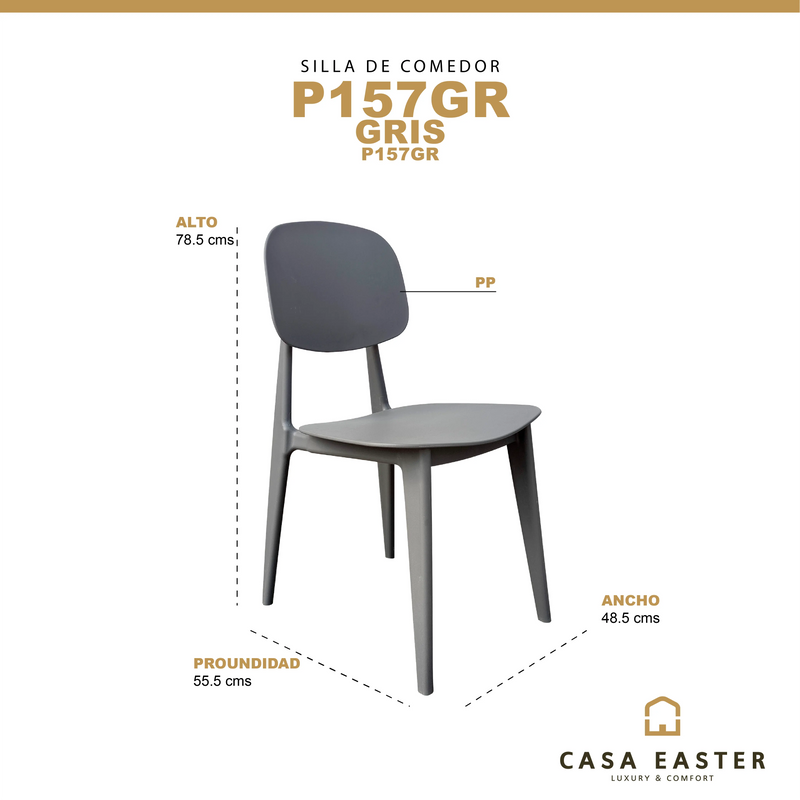 Cargue la imagen en el visor de la galería, Silla P157GR Color Gris - P157GR CasaEaster