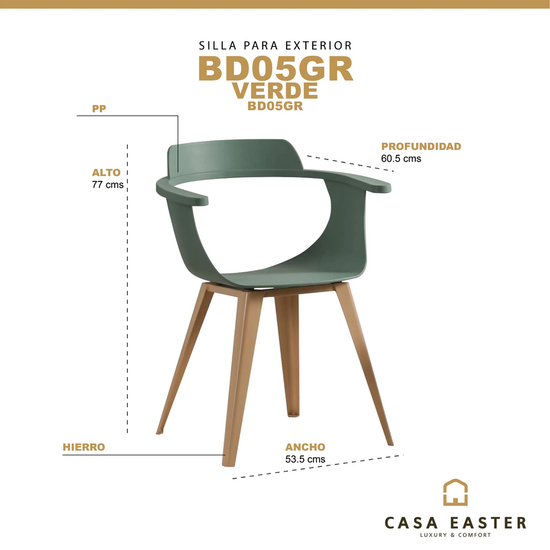 Cargue la imagen en el visor de la galería, Silla PP Color Verde - BD05GR CasaEaster