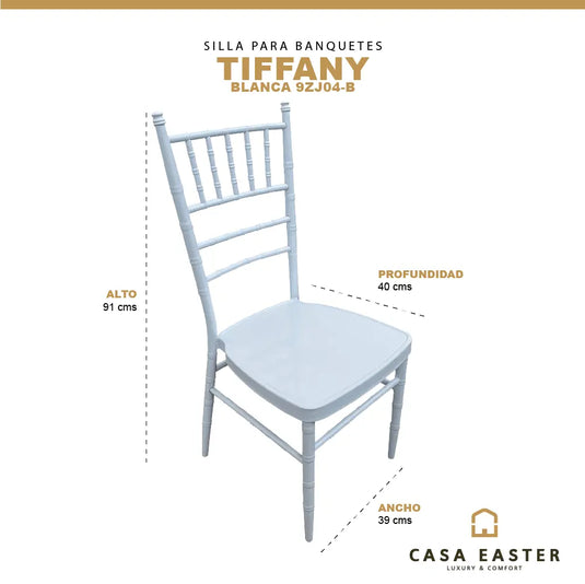 Silla  Para Exterior o Interior Color Blanco TIFFANY- 9ZJ04-B