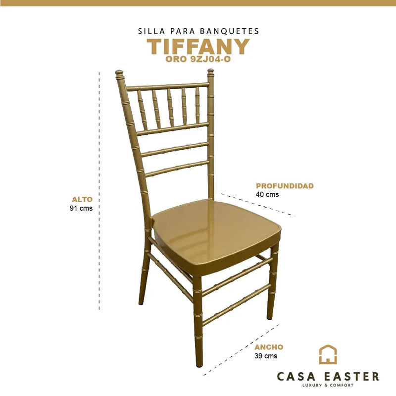 Cargue la imagen en el visor de la galería, Silla Para Exterior o Interior Color Oro TIFFANY-9ZJ04-O