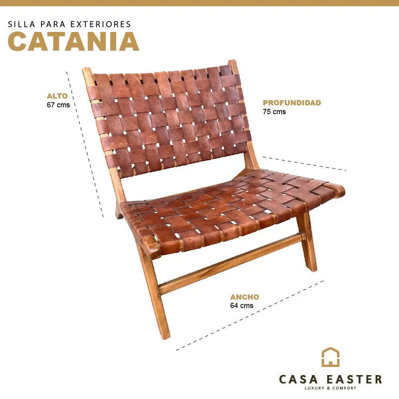 Cargue la imagen en el visor de la galería, Silla Para Interior de Madera Teca Color Miel CATANIA- 123447