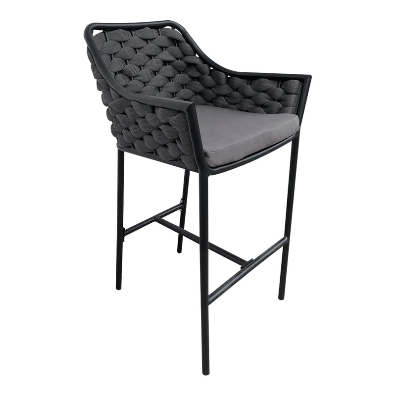Cargue la imagen en el visor de la galería, Silla William Alta de Lazo para eXTERIOR E Interior Color Negro-EQ2804 CasaEaster
