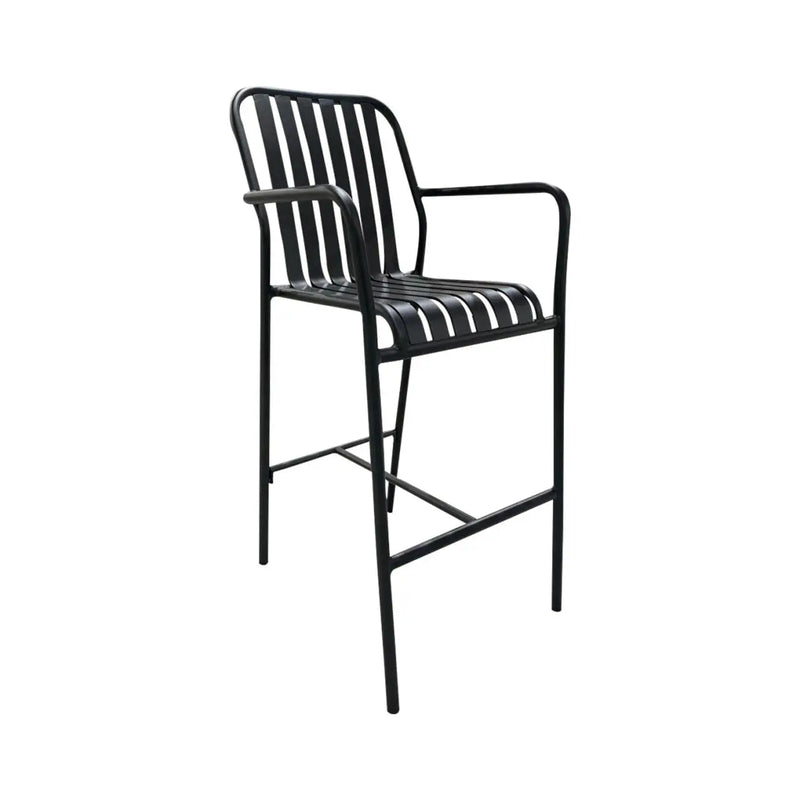 Cargue la imagen en el visor de la galería, Silla Zeb Alta para Interior de Aluminio Color Negro-ZB